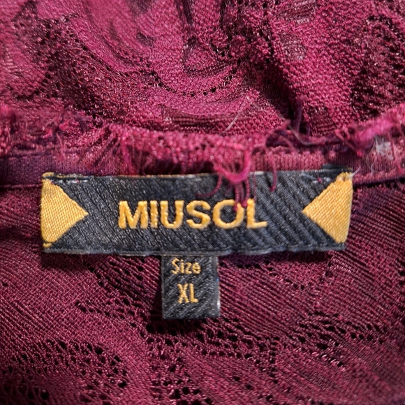 MIUSOL women's short sleeve dress with lace overlay on bodice. Size XL - Picture 6 of 6